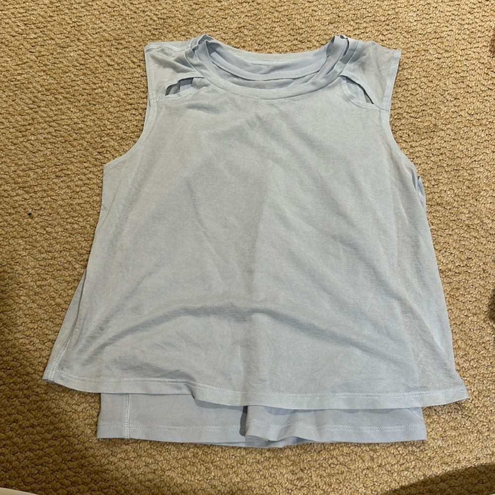 Athleta girl size 8-10 open back blue tank top